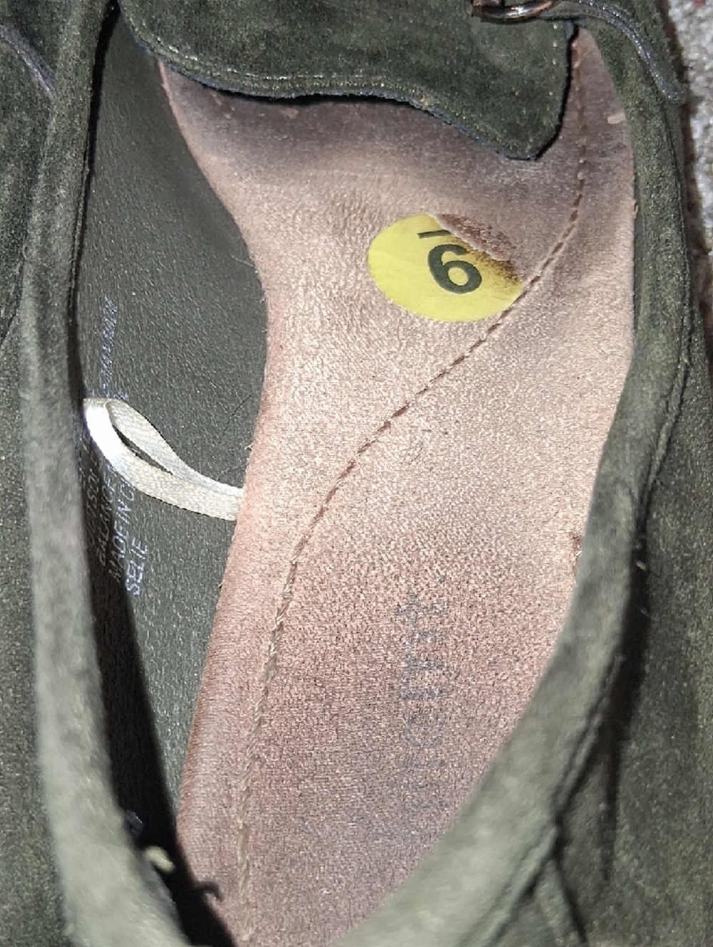 Women's Olive Green Loafers with Gold Bit Detail - Picture 3 of 4
